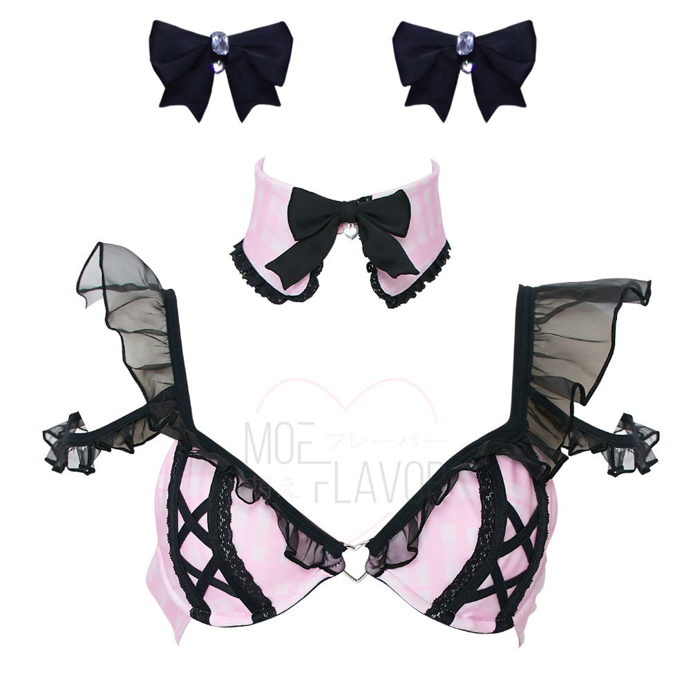 Jirai Kei Garter Lingerie Set - MOEFLAVOR - Waifu Inspired Fashion and Lingerie Store