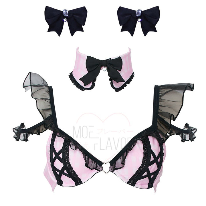 Jirai Kei Garter Lingerie Set - MOEFLAVOR - Waifu Inspired Fashion and Lingerie Store