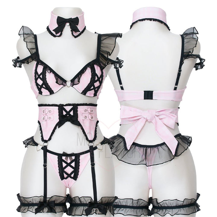 Jirai Kei Garter Lingerie Set - MOEFLAVOR - Japanese-Inspired Lingerie & Anime Cosplay Fantasywear
