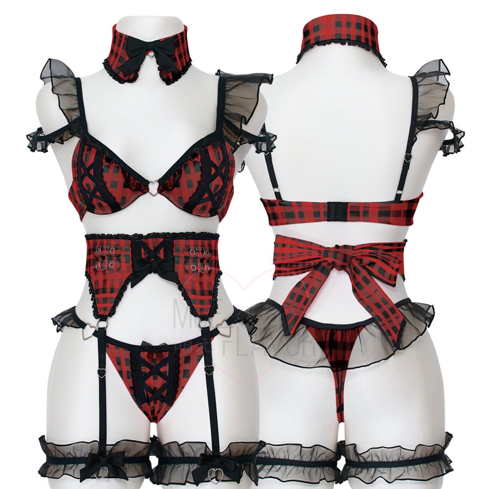 Jirai Kei Garter Lingerie Set - MOEFLAVOR - Japanese-Inspired Lingerie & Anime Cosplay Fantasywear