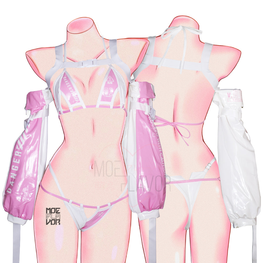 nm-danger-cybercat-bikini-white-thumbnail Pink & White MOEFLAVOR - Waifu Inspired Fashion and Lingerie Store