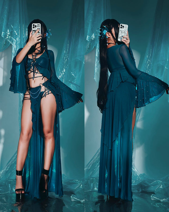 Nymph Swimsuit Cover Top / Skirt - MOEFLAVOR - Waifu Inspired Fashion and Lingerie Store