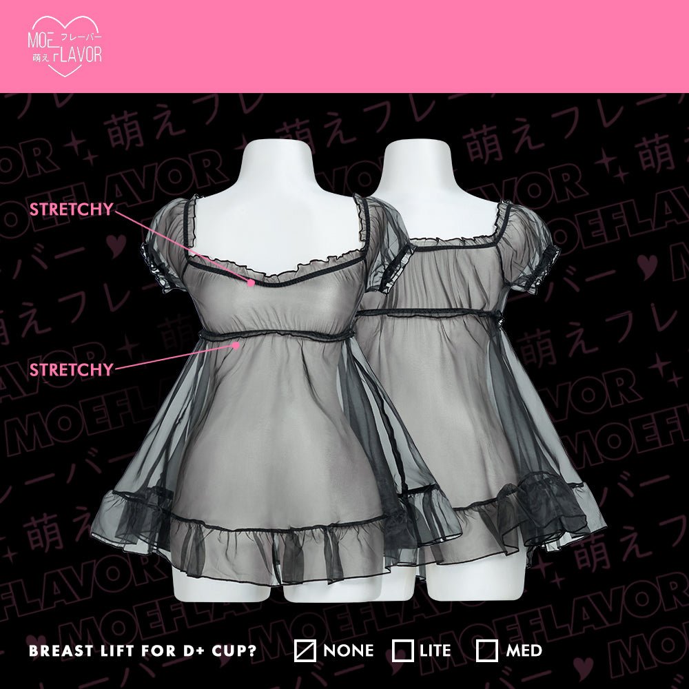 Pre - Oder Wings of Temptation Sheer Dress - MOEFLAVOR - Japanese - Inspired Lingerie & Anime Fantasywear