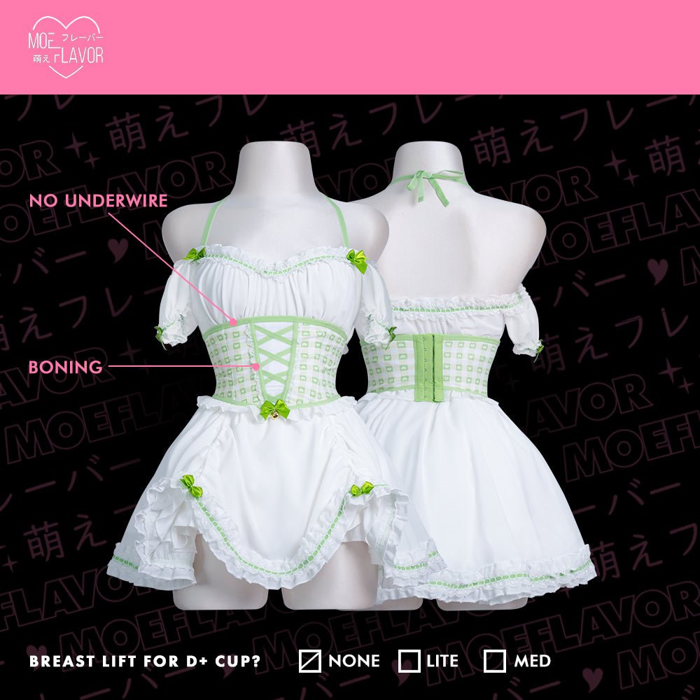 Pre - Order Cottage Maiden Checkered Ruffle Dress - MOEFLAVOR - Waifu Inspired Fashion and Lingerie Store