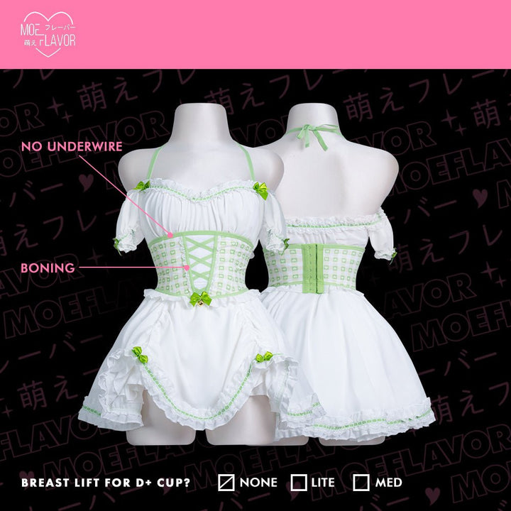 Pre - Order Cottage Maiden Checkered Ruffle Dress - MOEFLAVOR - Waifu Inspired Fashion and Lingerie Store