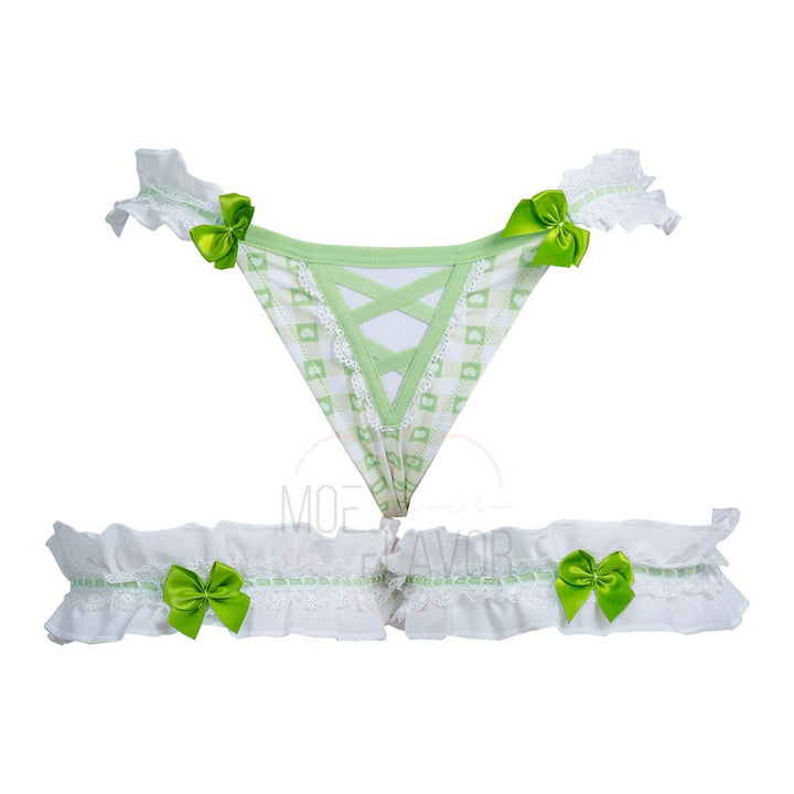 Pre - Order Cottage Maiden Checkered Ruffle Lingerie - MOEFLAVOR - Waifu Inspired Fashion and Lingerie Store