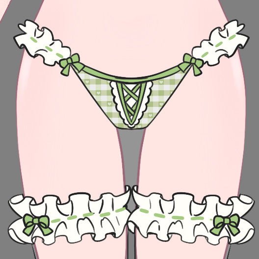 Pre - Order Cottage Maiden Checkered Ruffle Lingerie - MOEFLAVOR - Waifu Inspired Fashion and Lingerie Store