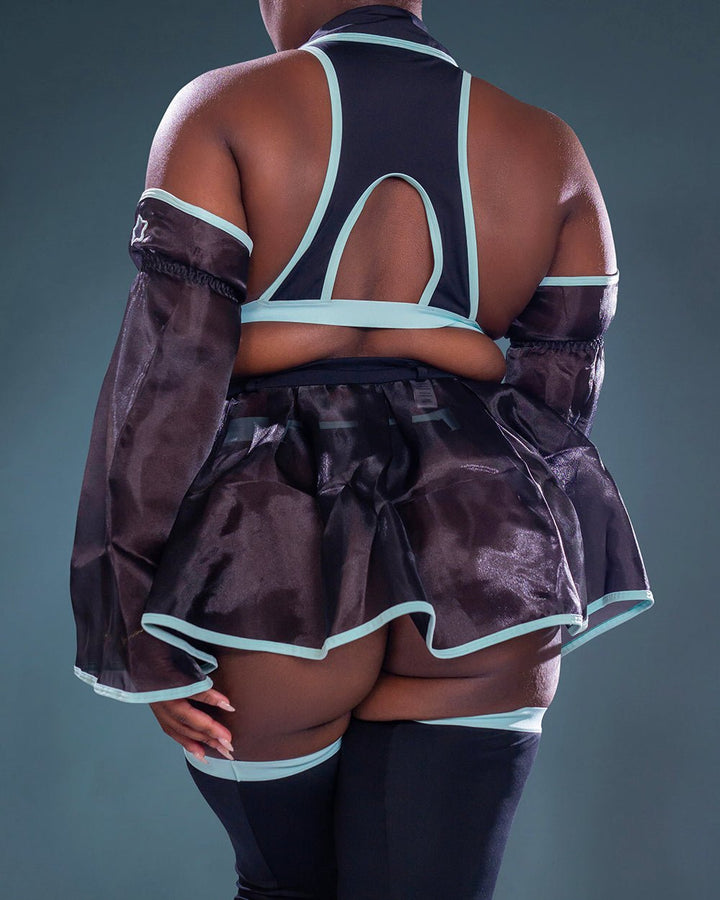Pre-Order Cyber Siren - Mesh Top/Skirt Cyber Girl Lingerie - MOEFLAVOR - Japanese-Inspired Lingerie & Anime Cosplay Fantasywear