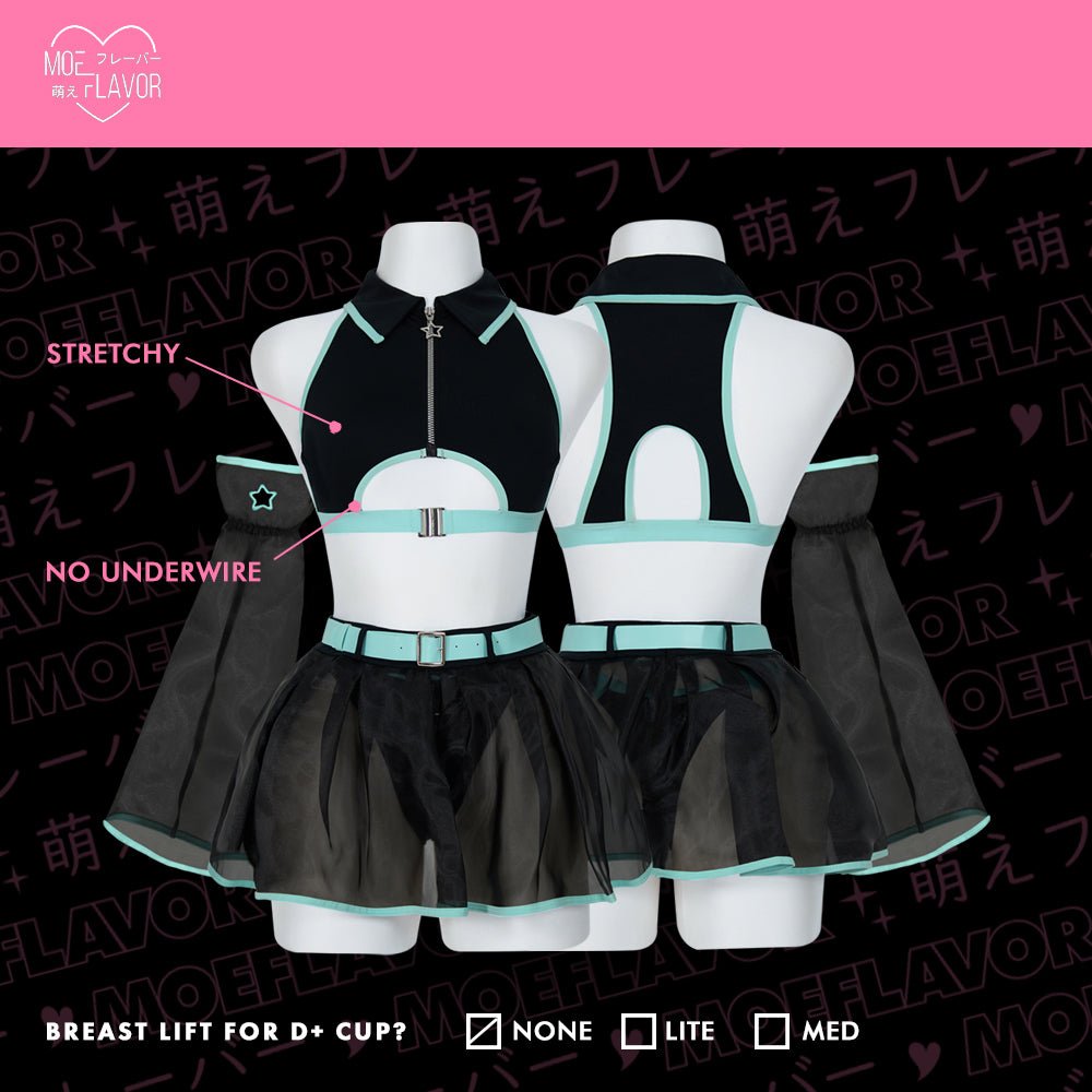 Pre-Order Cyber Siren - Mesh Top/Skirt Cyber Girl Lingerie - MOEFLAVOR - Japanese-Inspired Lingerie & Anime Cosplay Fantasywear