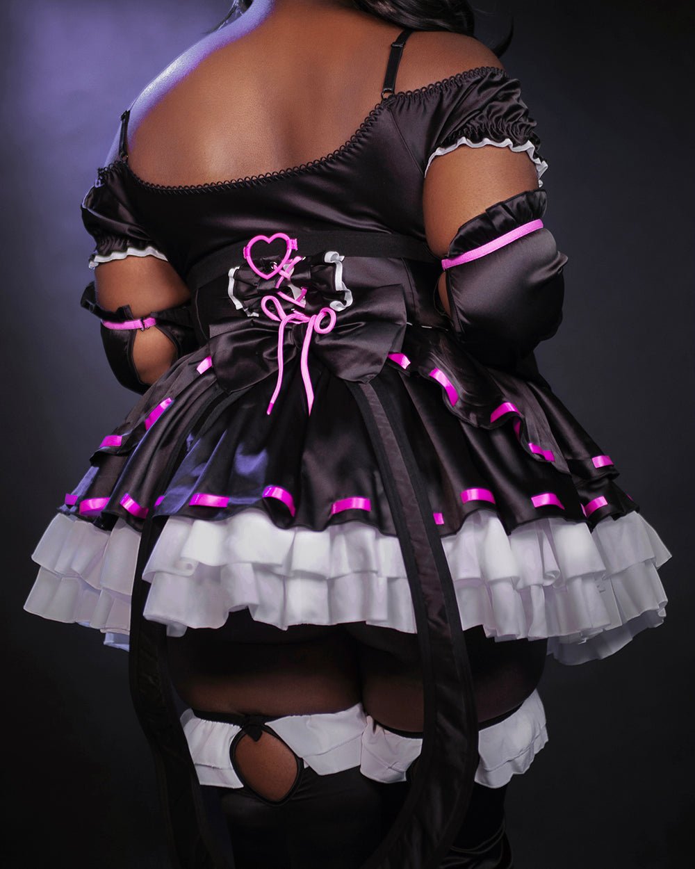 Pre - Order Fallen Grace Ruffle Heart Goth Dress - MOEFLAVOR - Japanese - Inspired Lingerie & Anime Cosplay Fantasywear