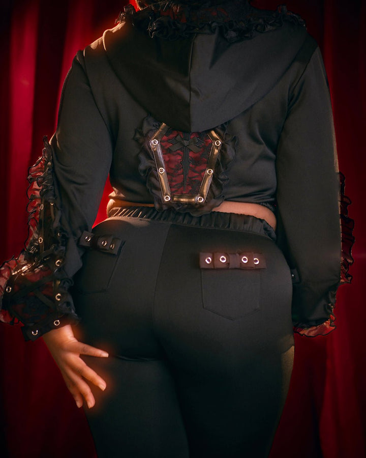 Pre-Order Goth Vampire Track Hoodie - MOEFLAVOR - Japanese-Inspired Lingerie & Anime Cosplay Fantasywear