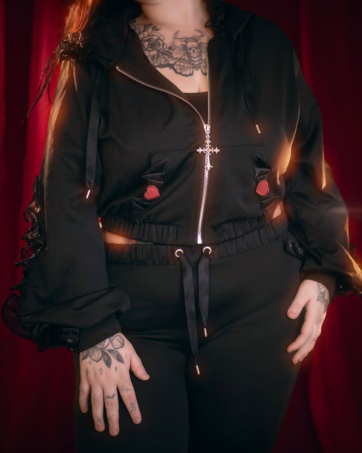Pre-Order Goth Vampire Track Pants - MOEFLAVOR - Japanese-Inspired Lingerie & Anime Cosplay Fantasywear