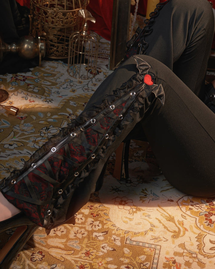 Pre-Order Goth Vampire Track Pants - MOEFLAVOR - Japanese-Inspired Lingerie & Anime Cosplay Fantasywear