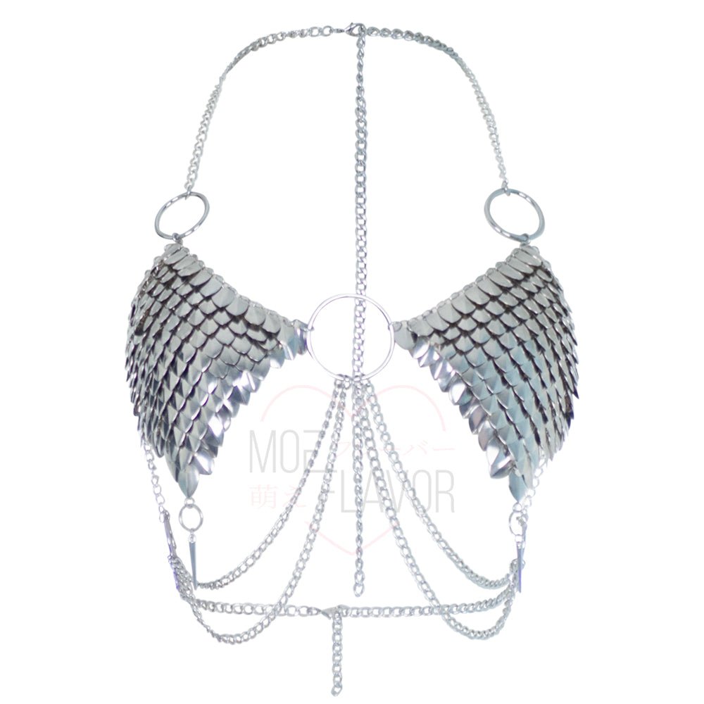 Pre - Order Iron Maiden Top / Skirt Steel Chainmail Scalemail - MOEFLAVOR - Waifu Inspired Fashion and Lingerie Store