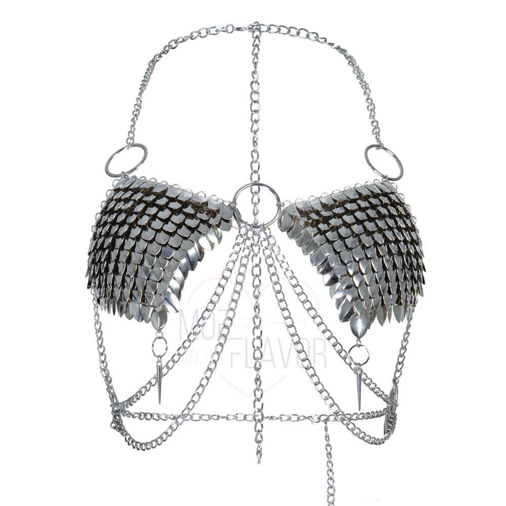 Pre - Order Iron Maiden Top / Skirt Steel Chainmail Scalemail Costume - MOEFLAVOR - Waifu Inspired Fashion and Lingerie Store