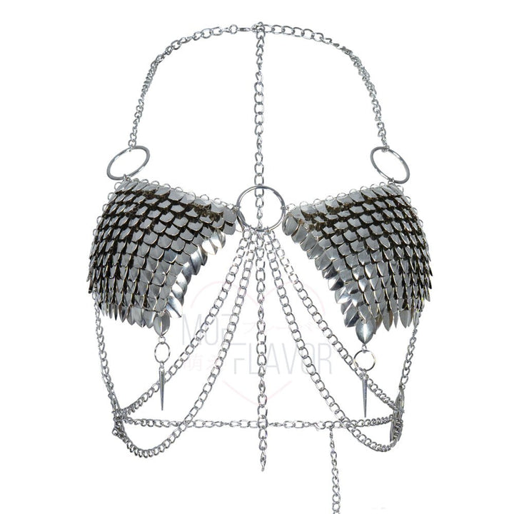 Pre - Order Iron Maiden Top / Skirt Steel Chainmail Scalemail Costume - MOEFLAVOR - Waifu Inspired Fashion and Lingerie Store