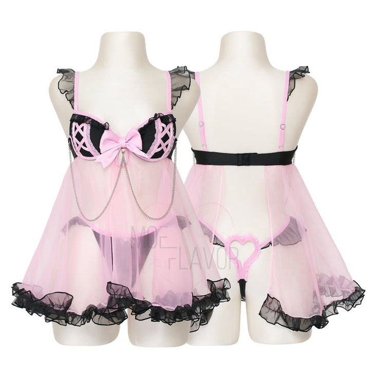Pre - Order Jirai Kei Babydoll Lingerie Set - MOEFLAVOR - Waifu Inspired Fashion and Lingerie Store