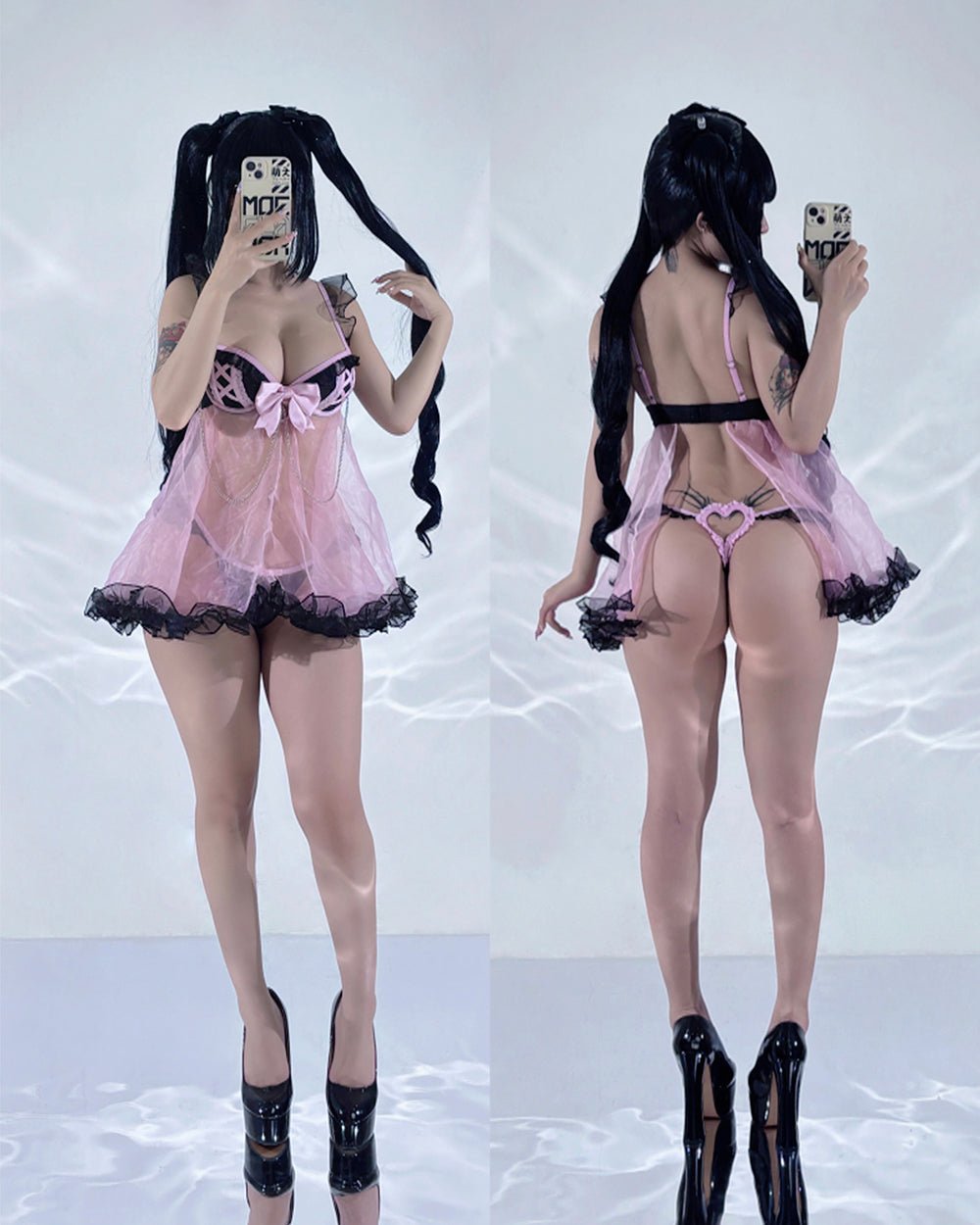 Pre - Order Jirai Kei Babydoll Lingerie Set - MOEFLAVOR - Waifu Inspired Fashion and Lingerie Store