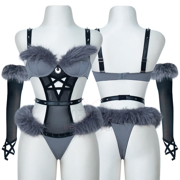 Pre-Order Loona Fur Lingerie Helluva Boss - MOEFLAVOR - Japanese-Inspired Lingerie & Anime Cosplay Fantasywear
