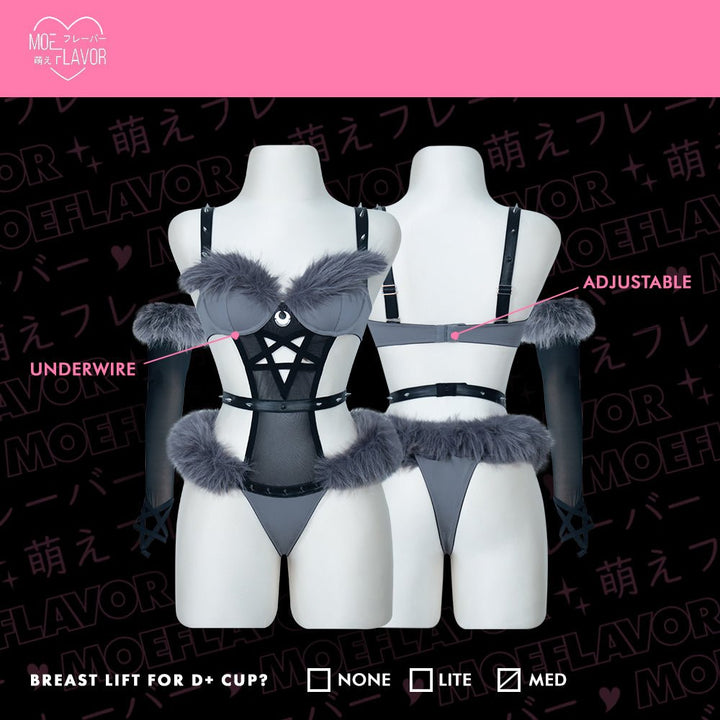 Pre-Order Loona Fur Lingerie Helluva Boss - MOEFLAVOR - Japanese-Inspired Lingerie & Anime Cosplay Fantasywear