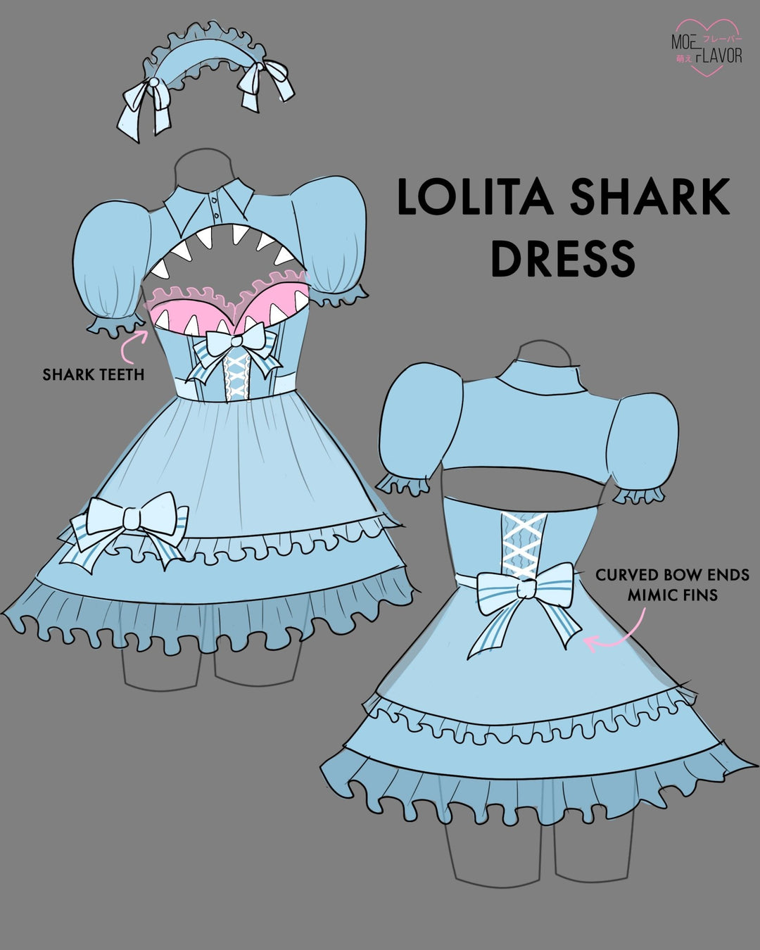 Pre - Order Shark Lolita Dress - MOEFLAVOR - Waifu Inspired Fashion and Lingerie Store