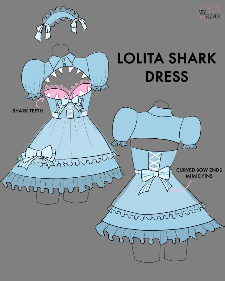 Pre - Order Shark Lolita Dress - MOEFLAVOR - Waifu Inspired Fashion and Lingerie Store