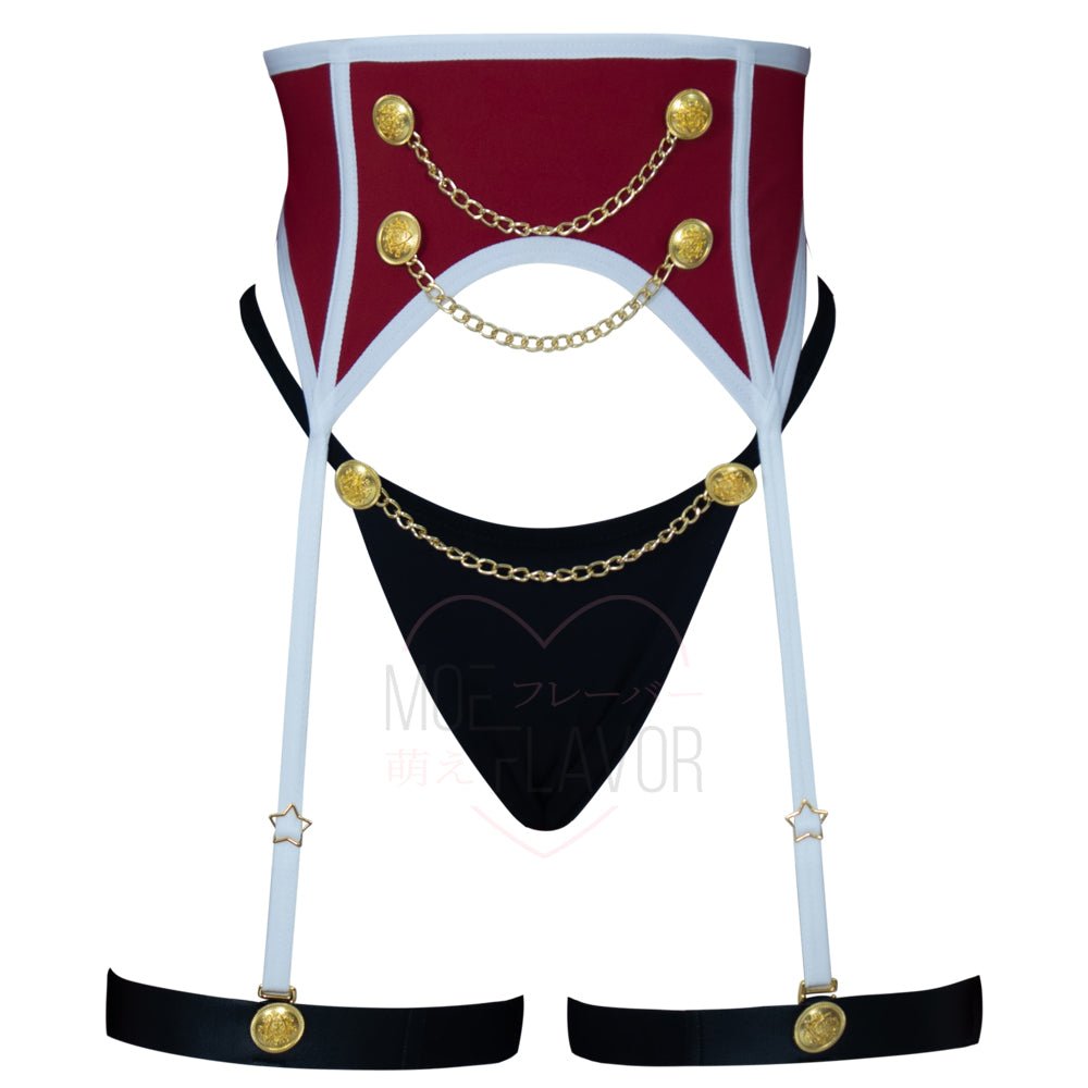 Pre-Order Stolas Helluva Boss Red Feather Lingerie - MOEFLAVOR - Japanese-Inspired Lingerie & Anime Cosplay Fantasywear