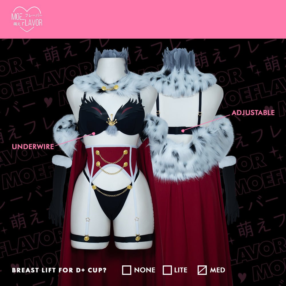 Pre-Order Stolas Helluva Boss Red Feather Lingerie - MOEFLAVOR - Japanese-Inspired Lingerie & Anime Cosplay Fantasywear