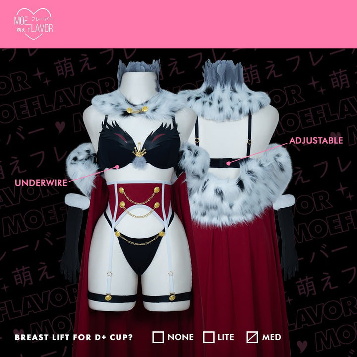 Pre-Order Stolas Helluva Boss Red Feather Lingerie - MOEFLAVOR - Japanese-Inspired Lingerie & Anime Cosplay Fantasywear