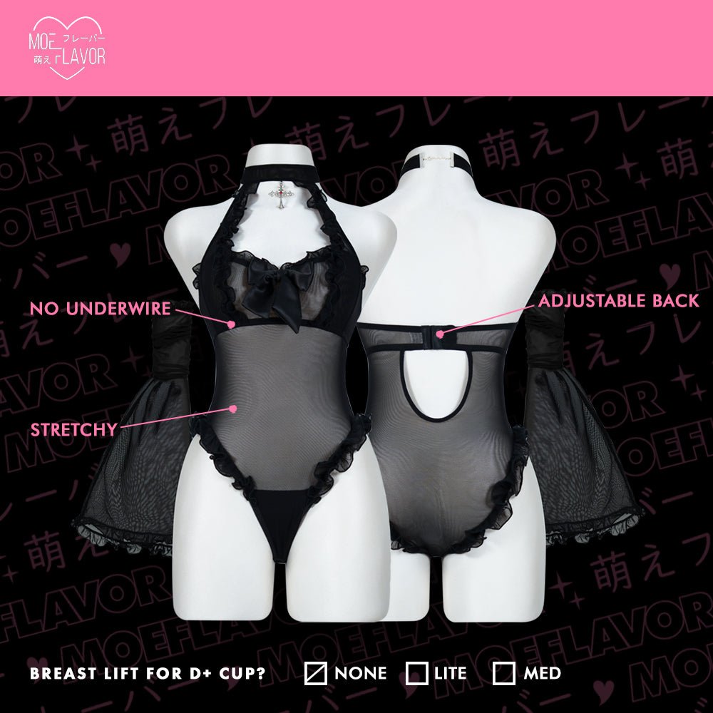 Pre-Order Widow’s Veil Mesh Lingerie Bodysuit - MOEFLAVOR - Japanese-Inspired Lingerie & Anime Cosplay Fantasywear
