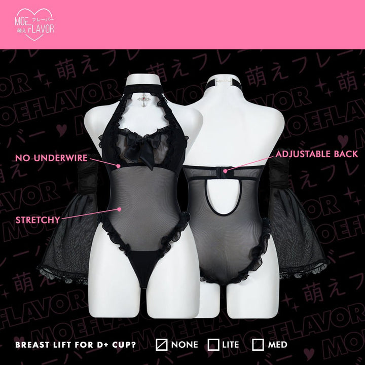 Pre-Order Widow’s Veil Mesh Lingerie Bodysuit - MOEFLAVOR - Japanese-Inspired Lingerie & Anime Cosplay Fantasywear