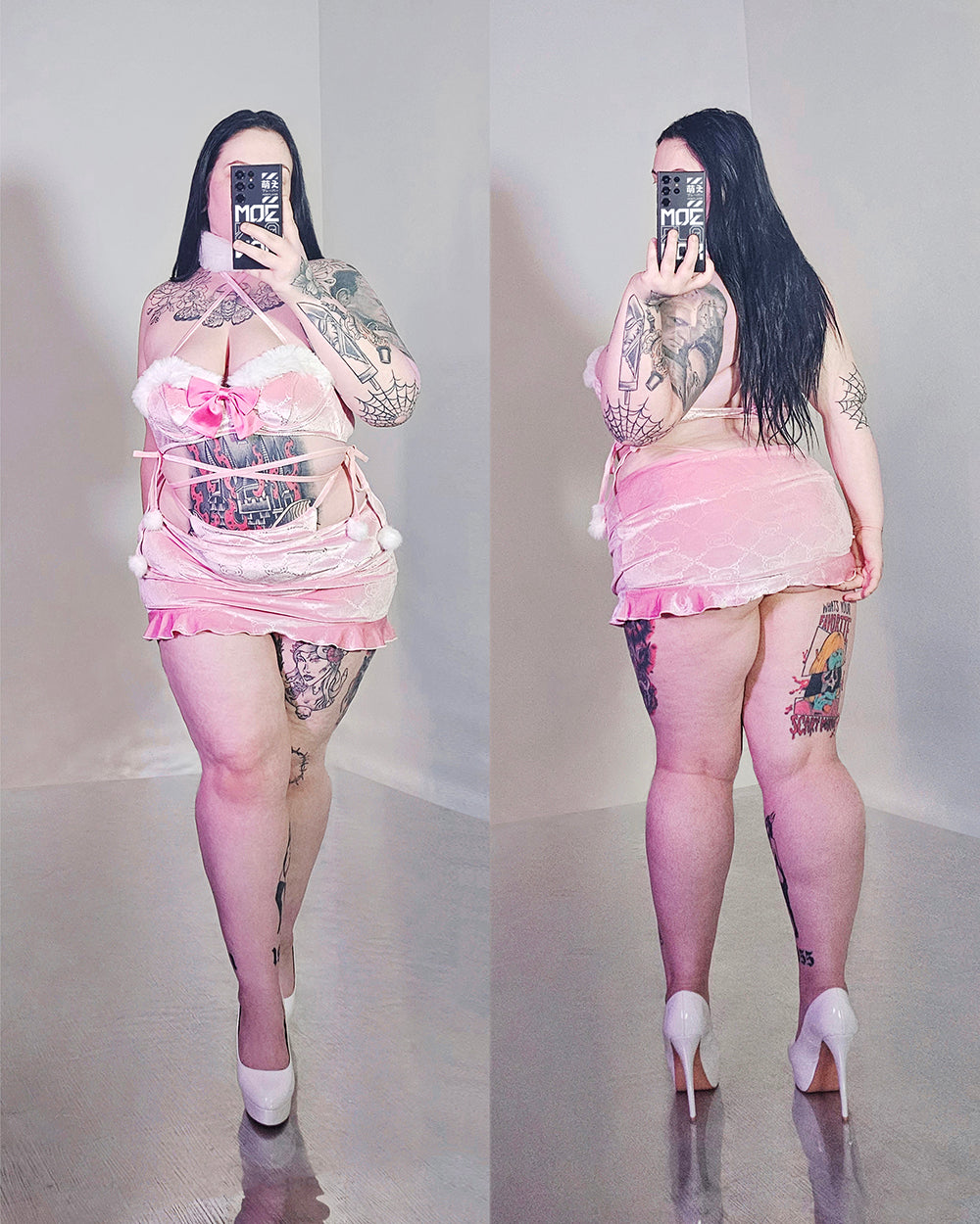 top-skirt-gloomy-bear-printed-velvet-5-mirror MOEFLAVOR - Waifu Inspired Fashion and Lingerie Store