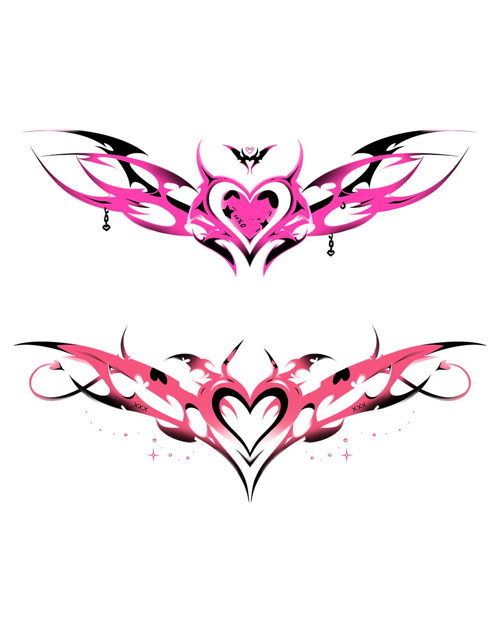 Verosika Succubus Tattoos - MOEFLAVOR - Waifu Inspired Fashion and Lingerie Store