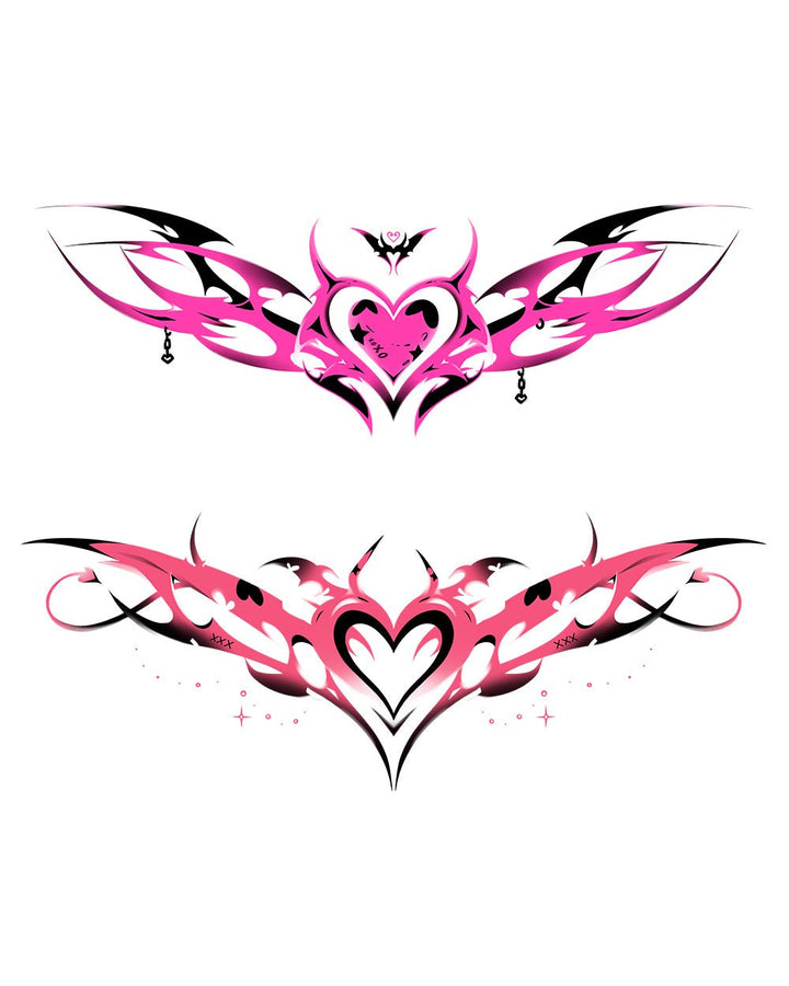 Verosika Succubus Tattoos - MOEFLAVOR - Waifu Inspired Fashion and Lingerie Store