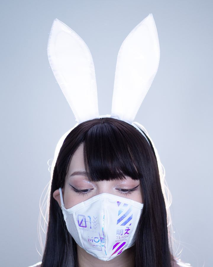 cyber-bunny-cyberpunk-mask-white-black-holographic-3 MOEFLAVOR - Waifu Inspired Fashion and Lingerie Store
