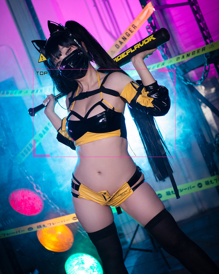 top Yellow & Black Top MOEFLAVOR - Waifu Inspired Fashion and Lingerie Store